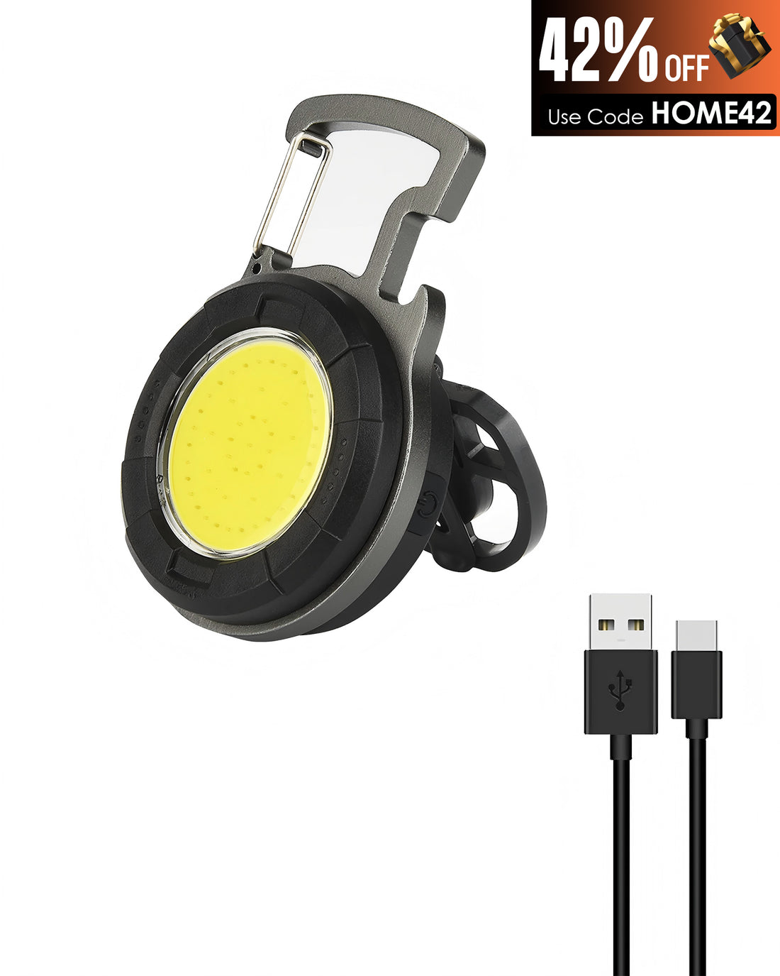 GLOWRIUM Cob Keychain Work Light Keychain Flashlight