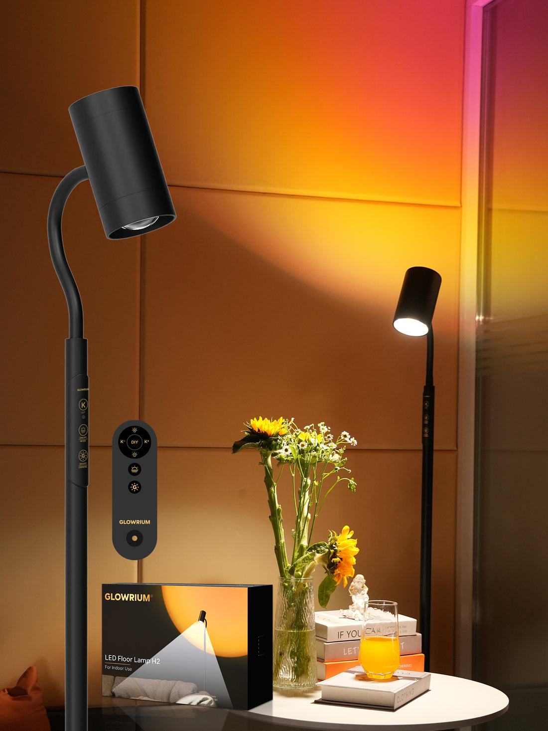 Floor Lamp-H2 Dual-Side LED for Living Room & Bedroom