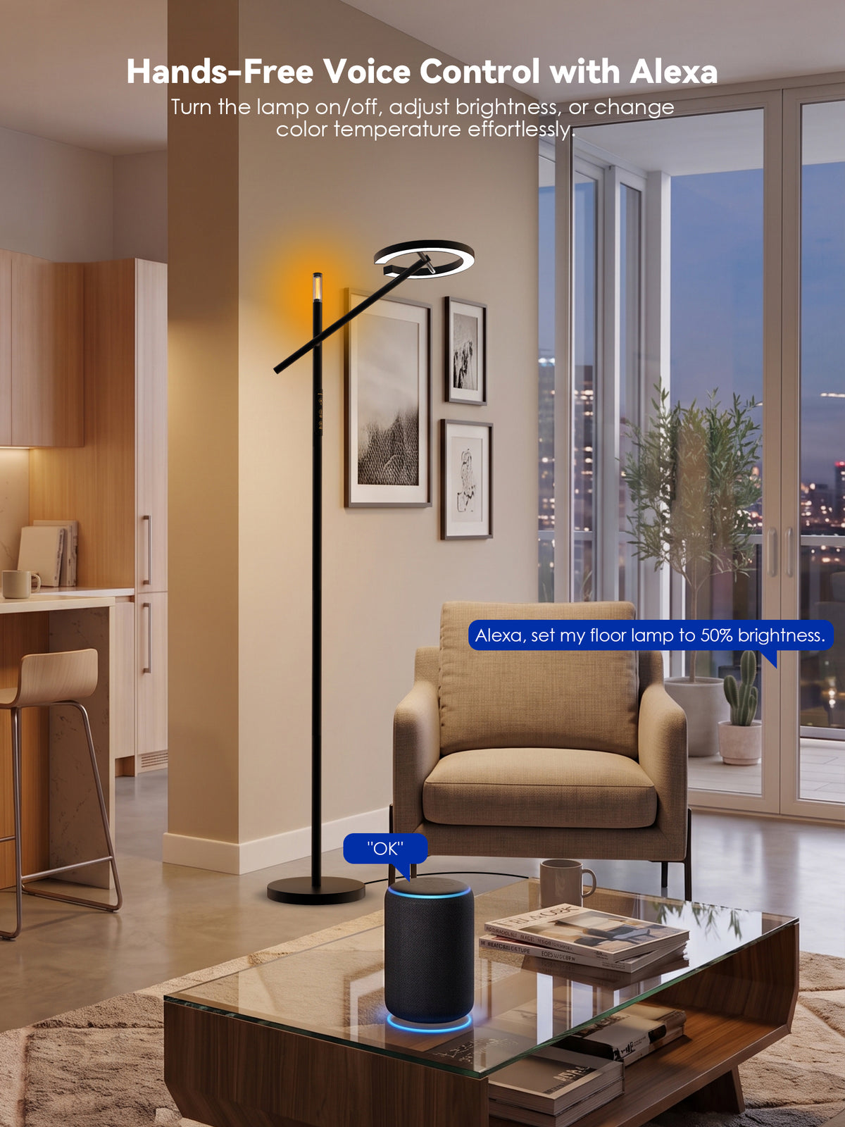 GLOWRIUM® H1 Smart Home Floor Lamp with APP Control & Stepless Dimmable