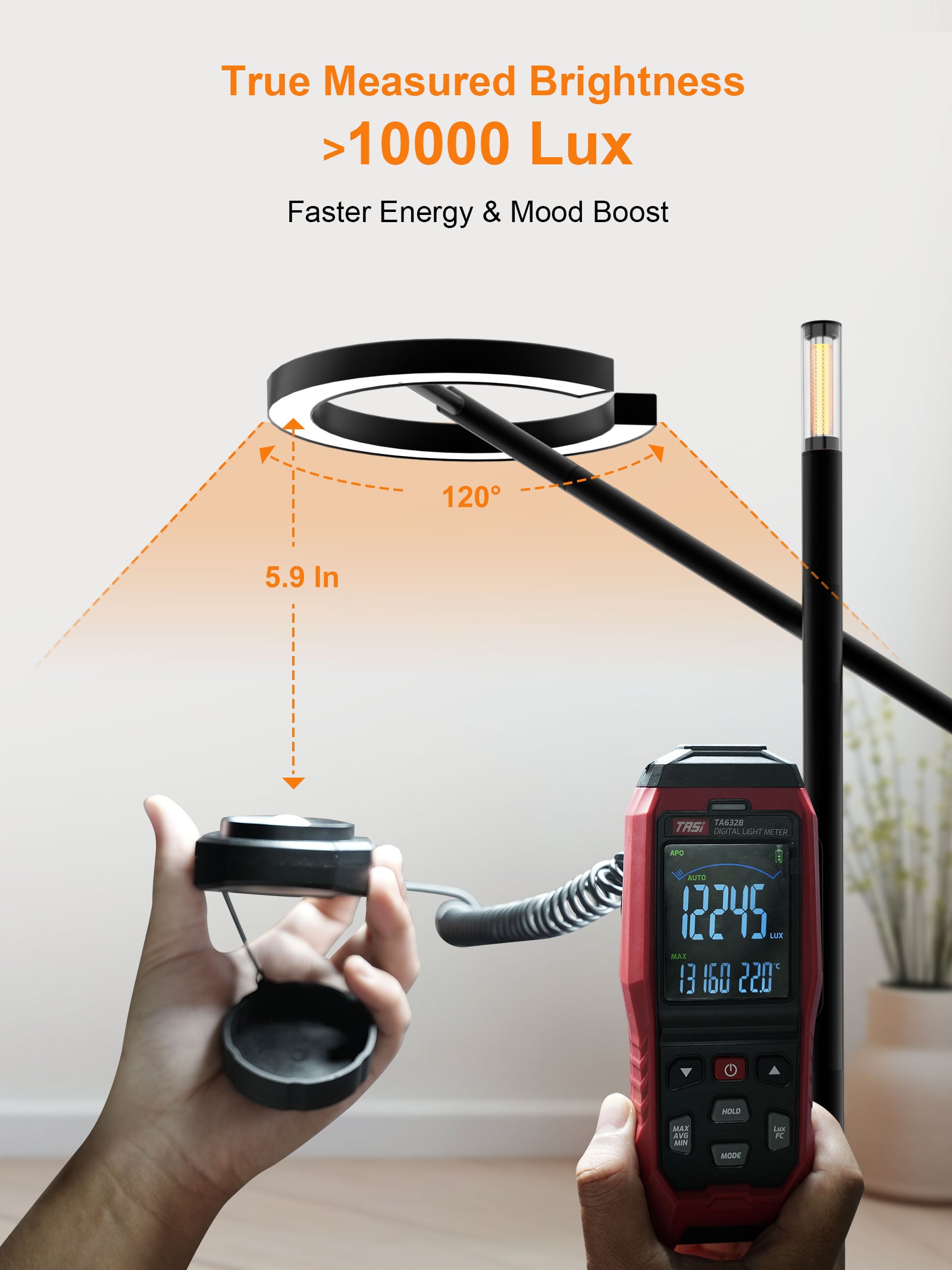 GLOWRIUM-Smart Light Therapy Lamp UV-Free, Stepless Dimming, Circadian Rhythm Support, Smart Control
