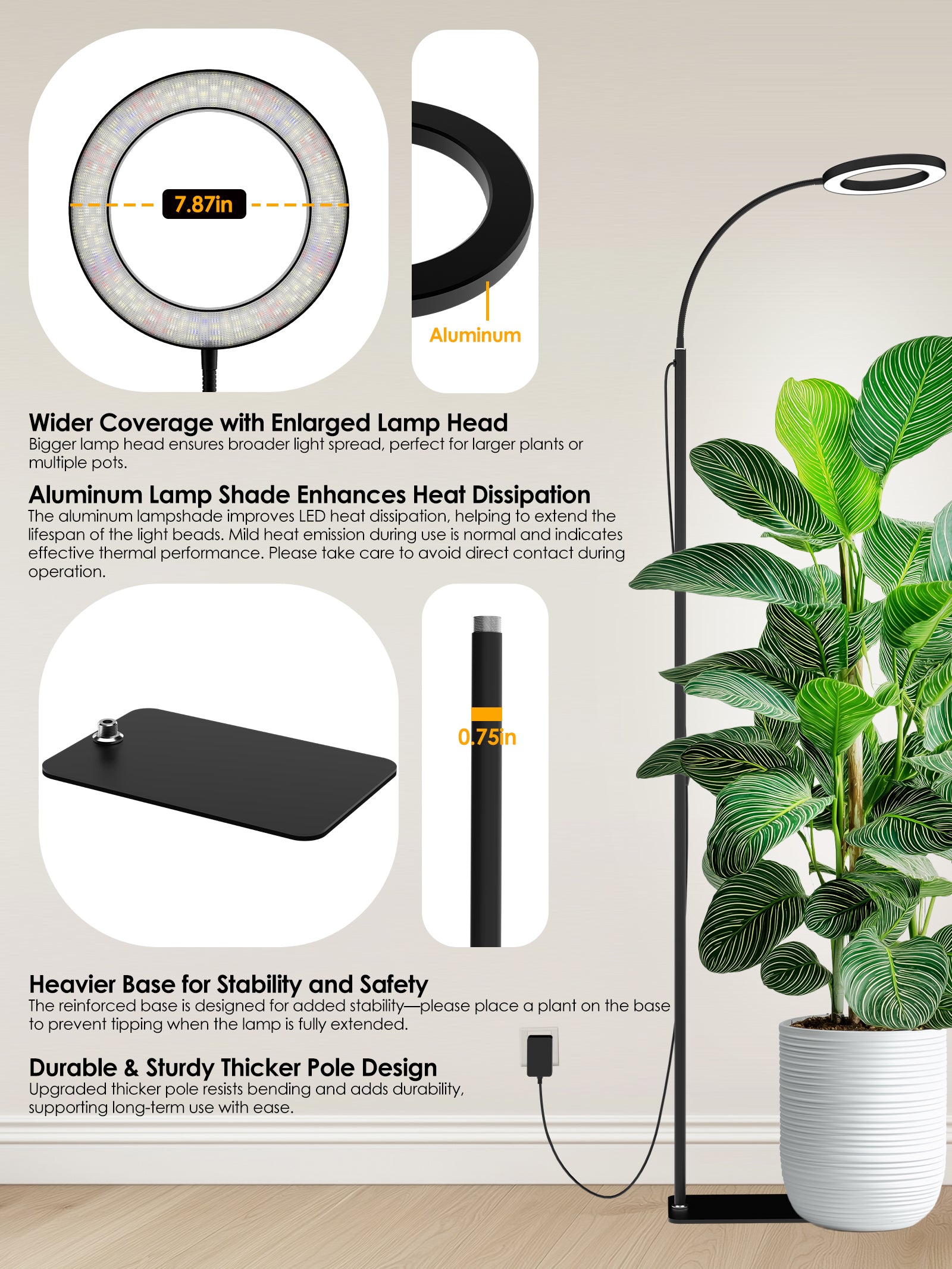 Full Spectrum LED Grow Light G2Pro 24W for Indoor Plants – Adjustable Height, Timer, and Smart Care Features