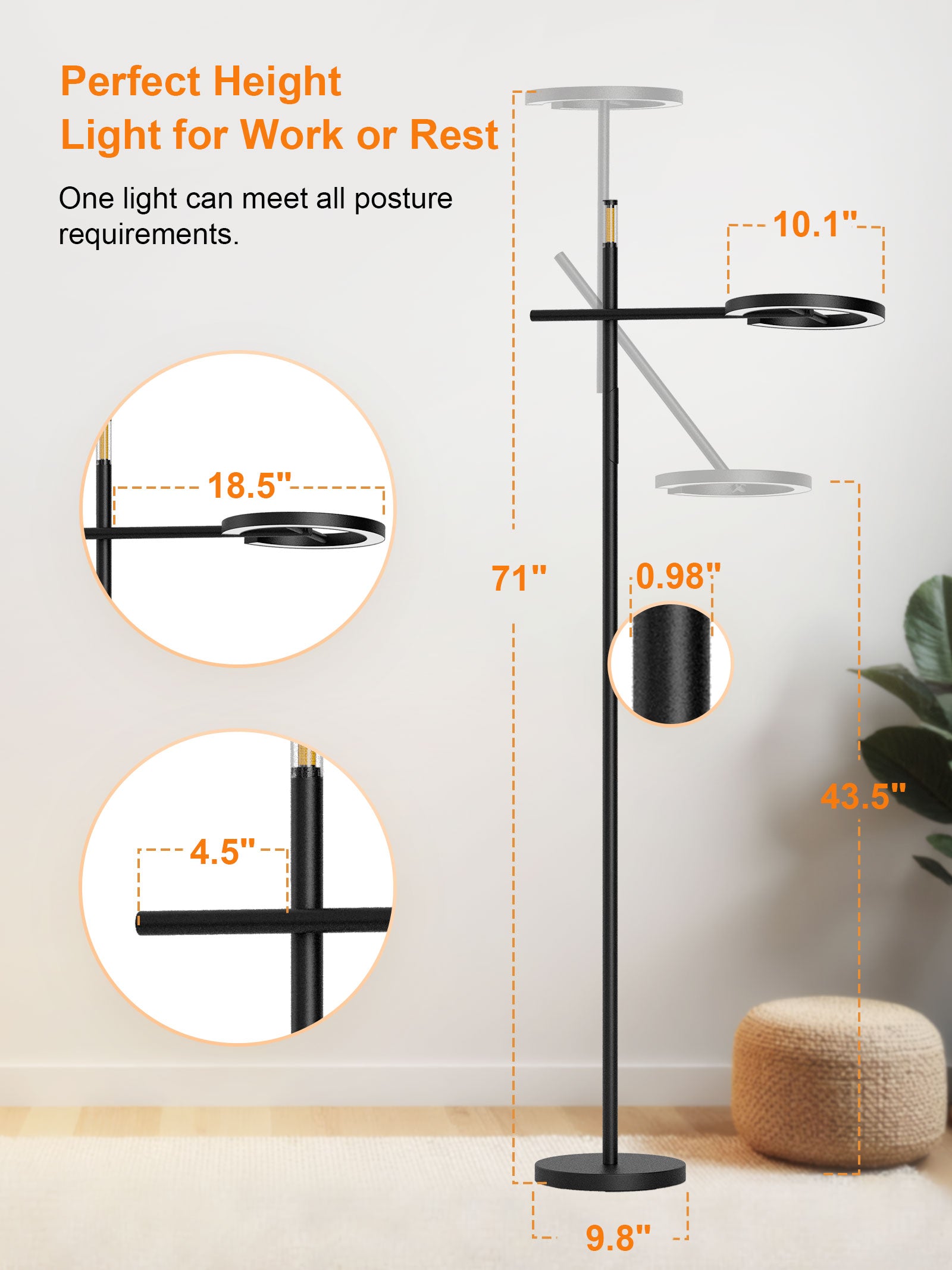 GLOWRIUM-Smart Light Therapy Lamp UV-Free, Stepless Dimming, Circadian Rhythm Support, Smart Control