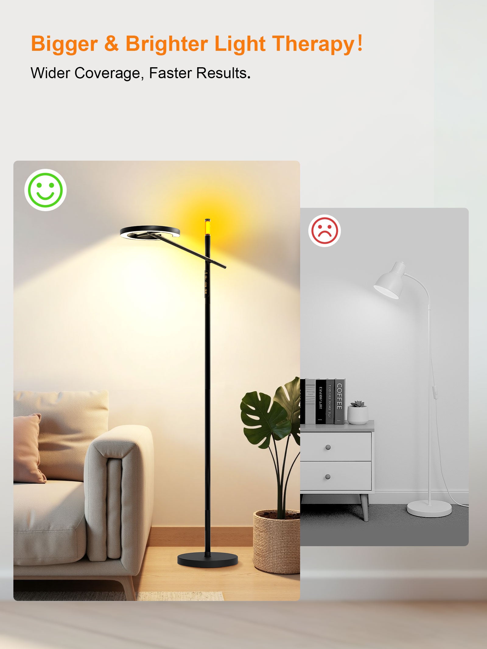 GLOWRIUM-Smart Light Therapy Lamp UV-Free, Stepless Dimming, Circadian Rhythm Support, Smart Control