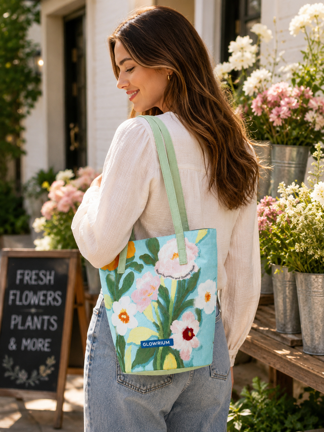GLOWRIUM Floral Canvas Tote Bag – Made for Everyday Moments