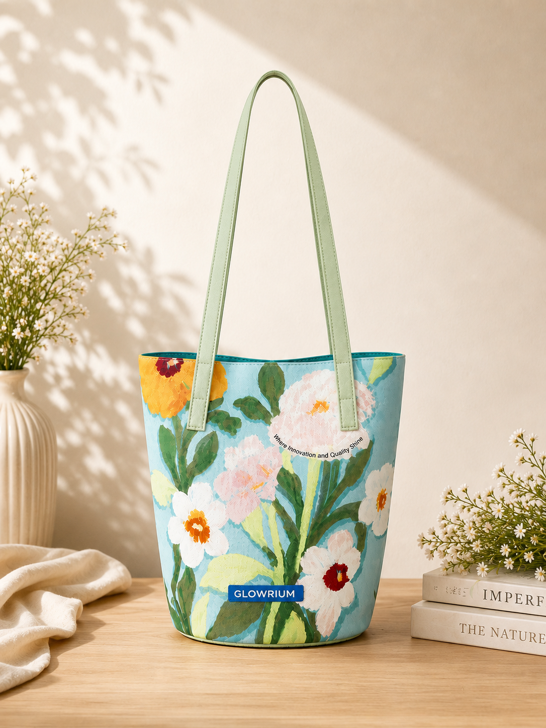 GLOWRIUM Floral Canvas Tote Bag – Made for Everyday Moments