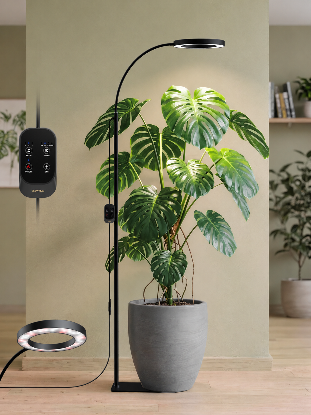 GLOWRIUM® G2 20W Pflanzenlampe Vollspektrum LED Bodenpflanzenleuchte für Zimmerpflanzen