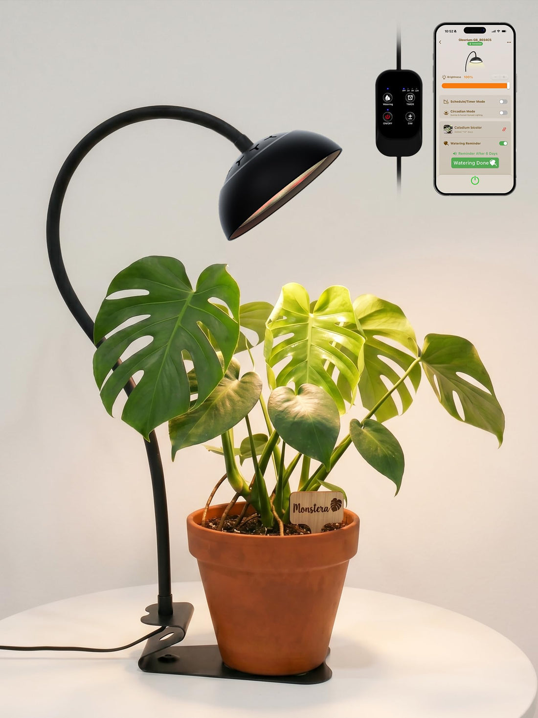 GLOWRIUM 10W Smart Grow Light – Full Spectrum LED for Indoor Plants-G8