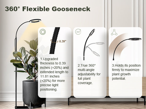 Flexible light for precise plant coverage: Glowrium G2 Pro gooseneck