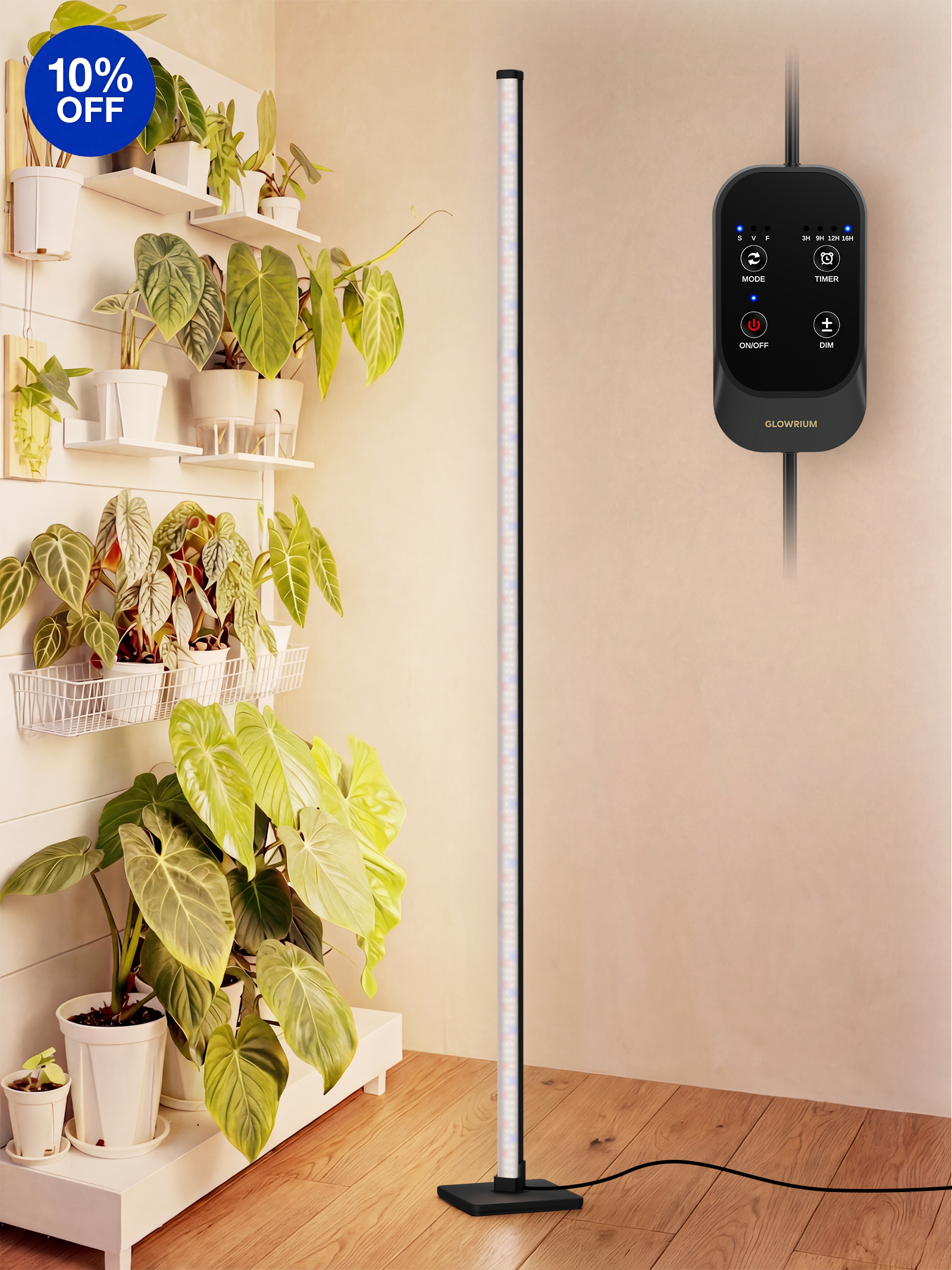 GLOWRIUM G3 60-inch tall black vertical grow light