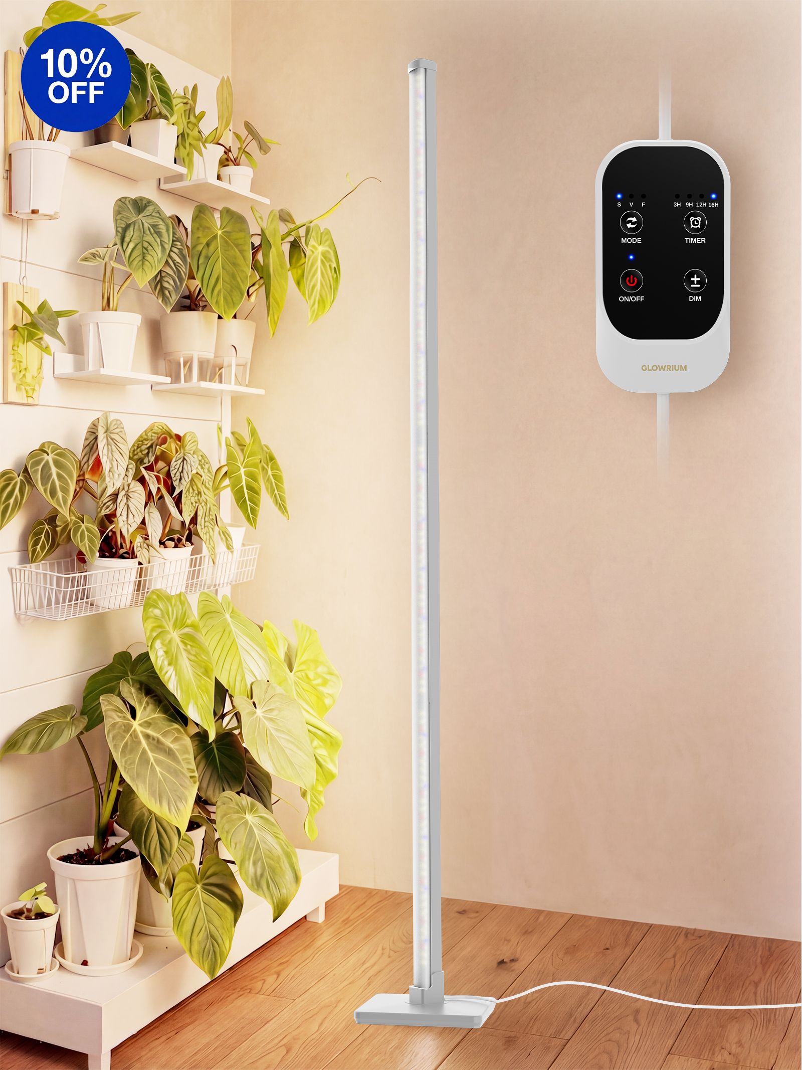 GLOWRIUM G3 60-inch silver vertical floor grow light