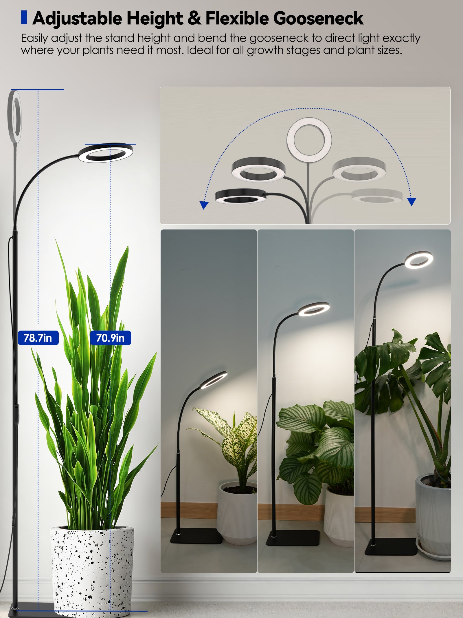 GLOWRIUM®20W Grow Light Full Spectrum LED Floor Plant Light for Indoor Plants-G2