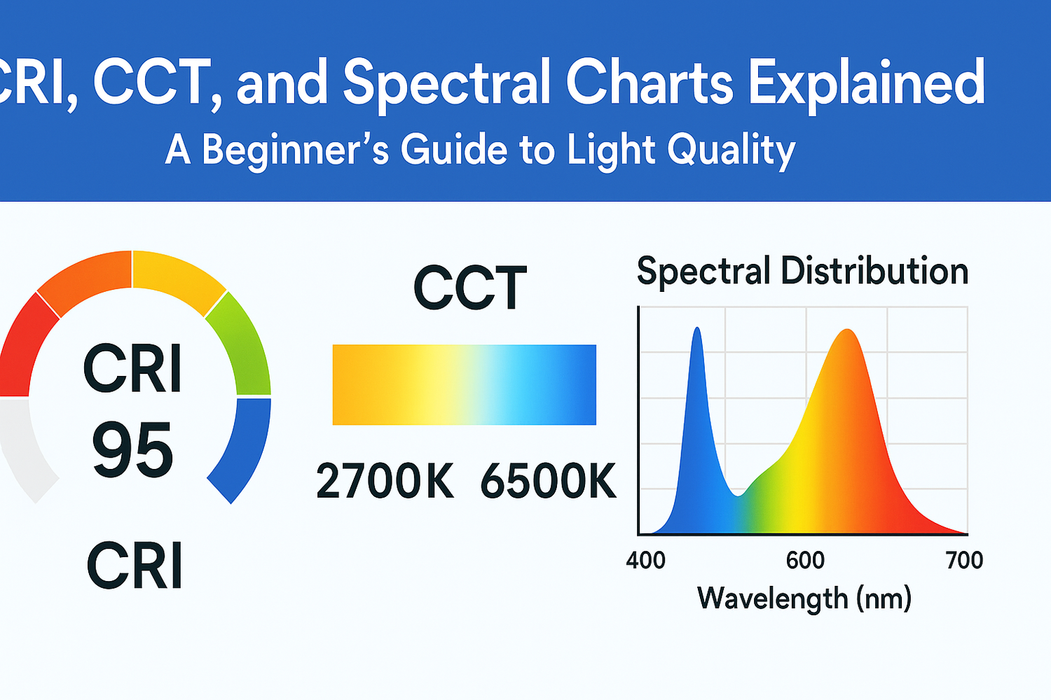CRI, CCT, and Spectral Charts Explained — A Beginner’s Guide to Light Quality