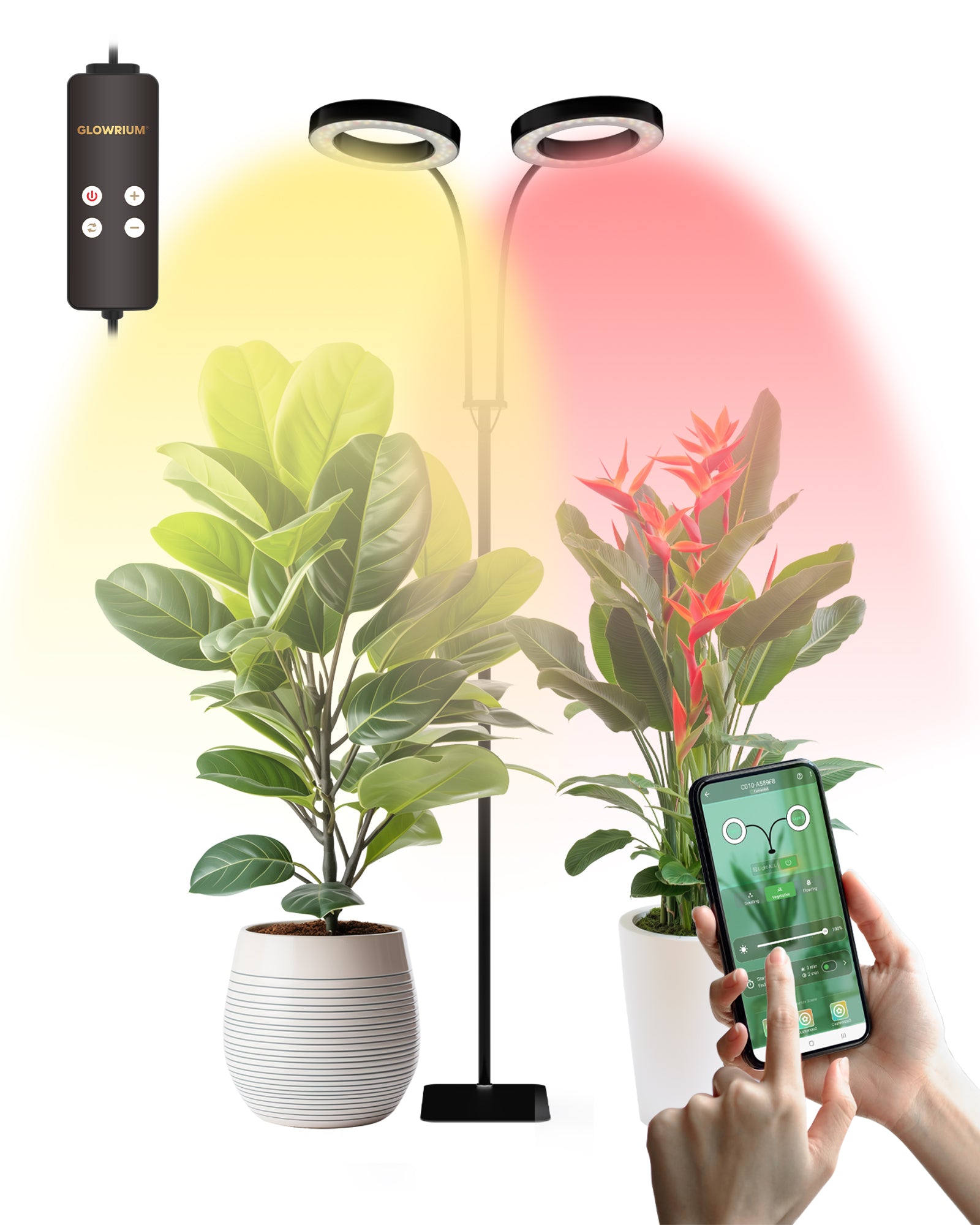 GLOWRIUM®Full Spectrum Indoor Plant Grow Light Bluetooth With 32.8 ft Control Distance-G2PRO