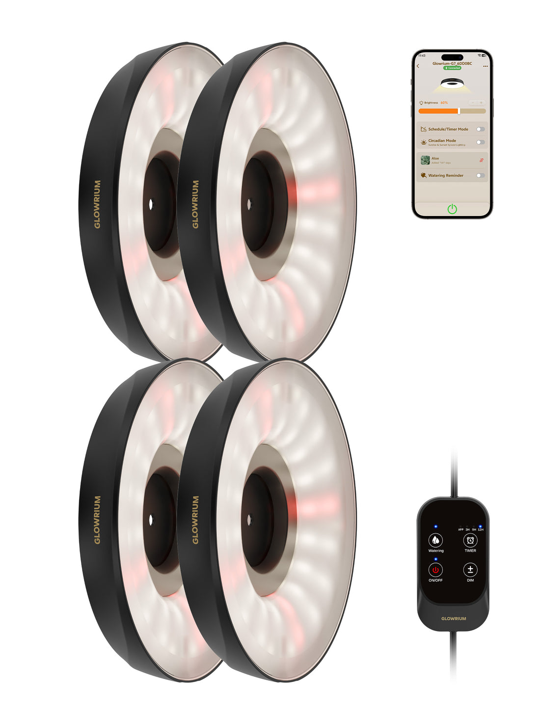 GLOWRIUM G7 | 48W Smart Full Spectrum LED Puck Grow Light