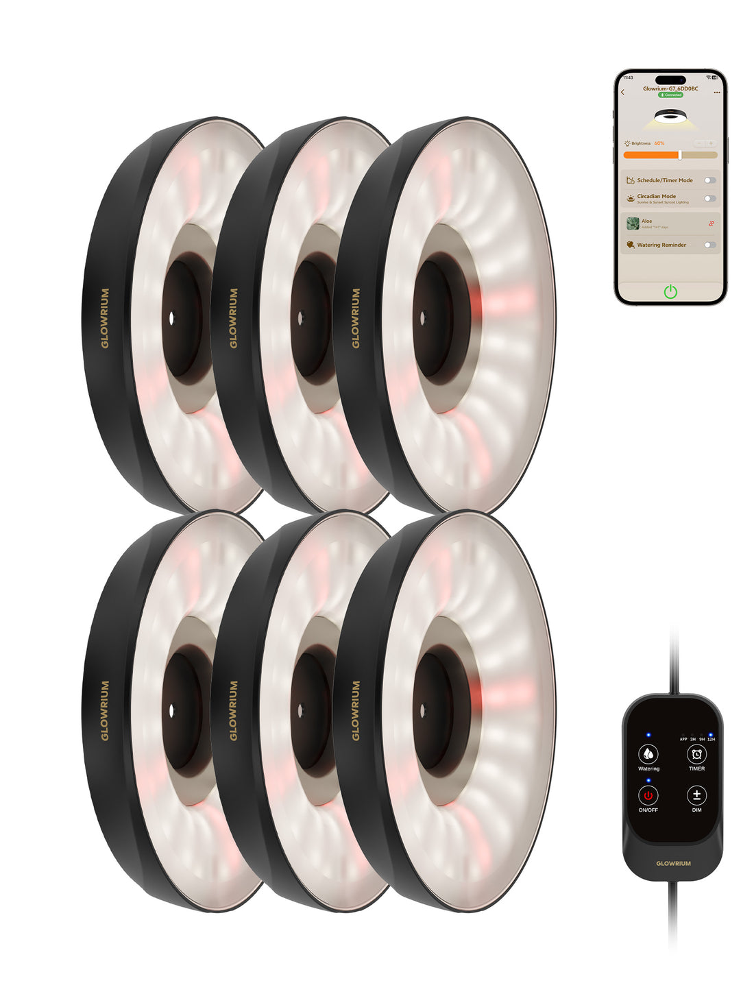 GLOWRIUM G7 | 48W Smart Full Spectrum LED Puck-Pflanzenlampe
