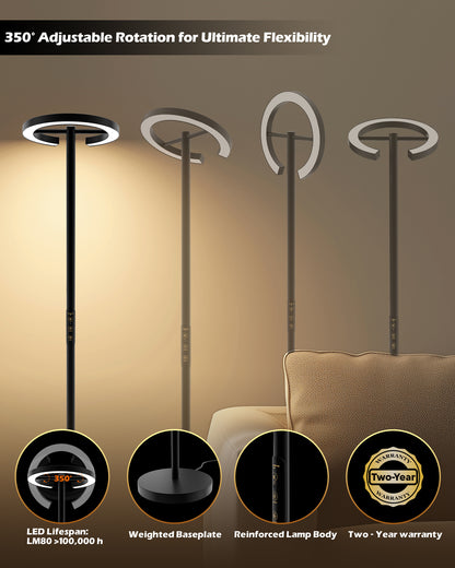 GLOWRIUM-H3B Floor Lamp with Remote 2700K-6500K for Living Room Bedroom Office