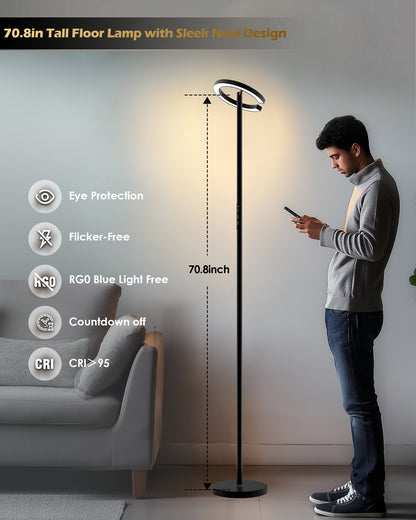 GLOWRIUM-H3B Floor Lamp with Remote 2700K-6500K for Living Room Bedroom Office