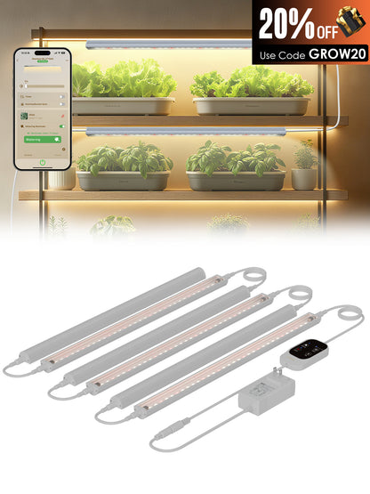 Smart LED Grow Light for Indoor Plants-G6 Full Spectrum 3500K, Auto Timer, Stepless Dimming, Modular, Plug &amp; Play