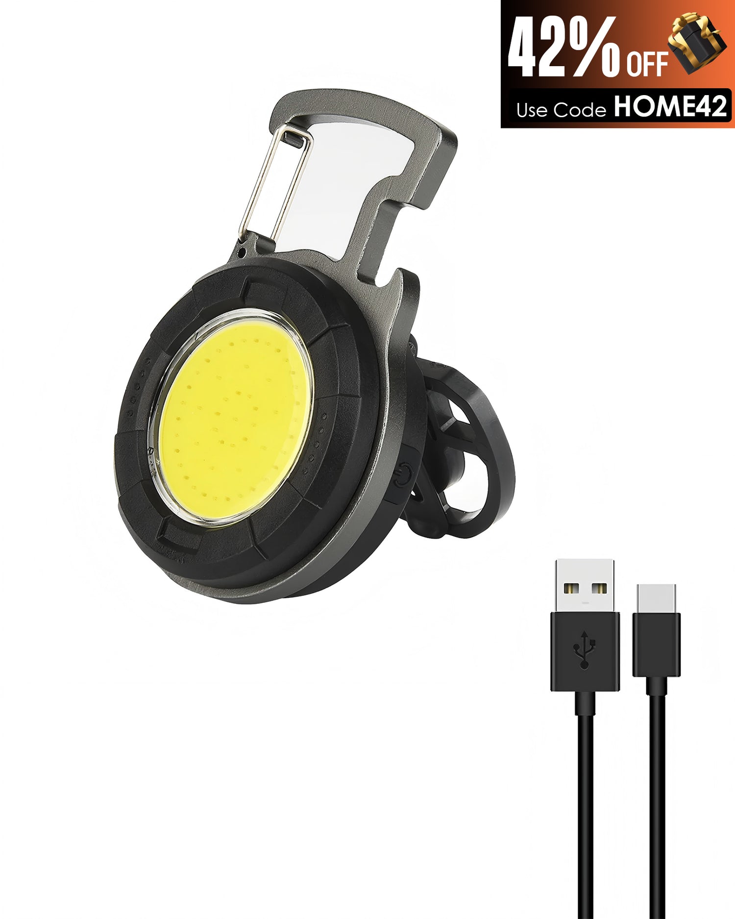 GLOWRIUM Cob Keychain Work Light Keychain Flashlight