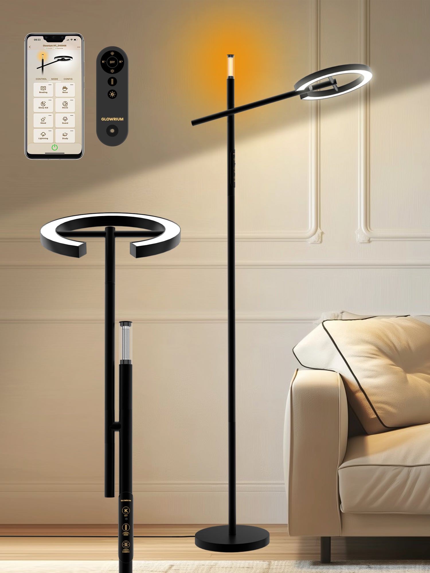Smart Home Floor Lamp-H1 With APP Control &amp; Stepless Dimmable