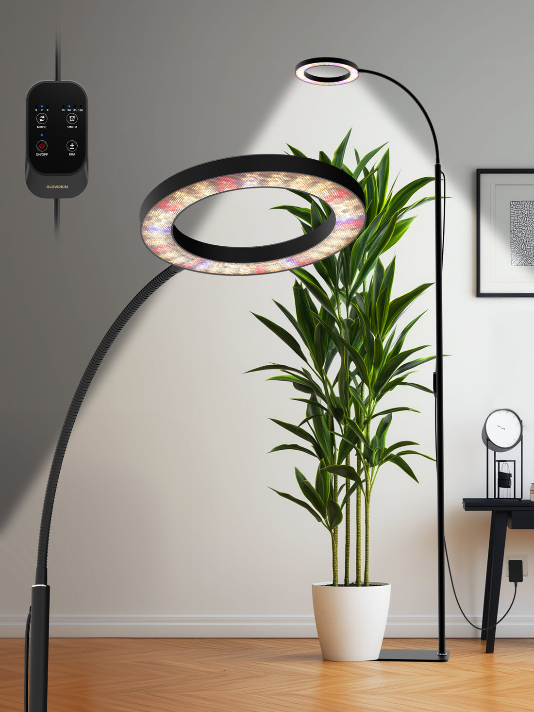 Full Spectrum LED Grow Light G2Pro 24W for Indoor Plants – Adjustable Height, Timer, and Smart Care Features