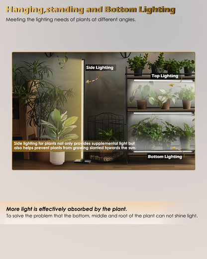 Full Spectrum Plant Grow Lights 20W(30 in) Hanging and Standing Auto-Timer Wide Area Coverage in Indoor Plants-G3