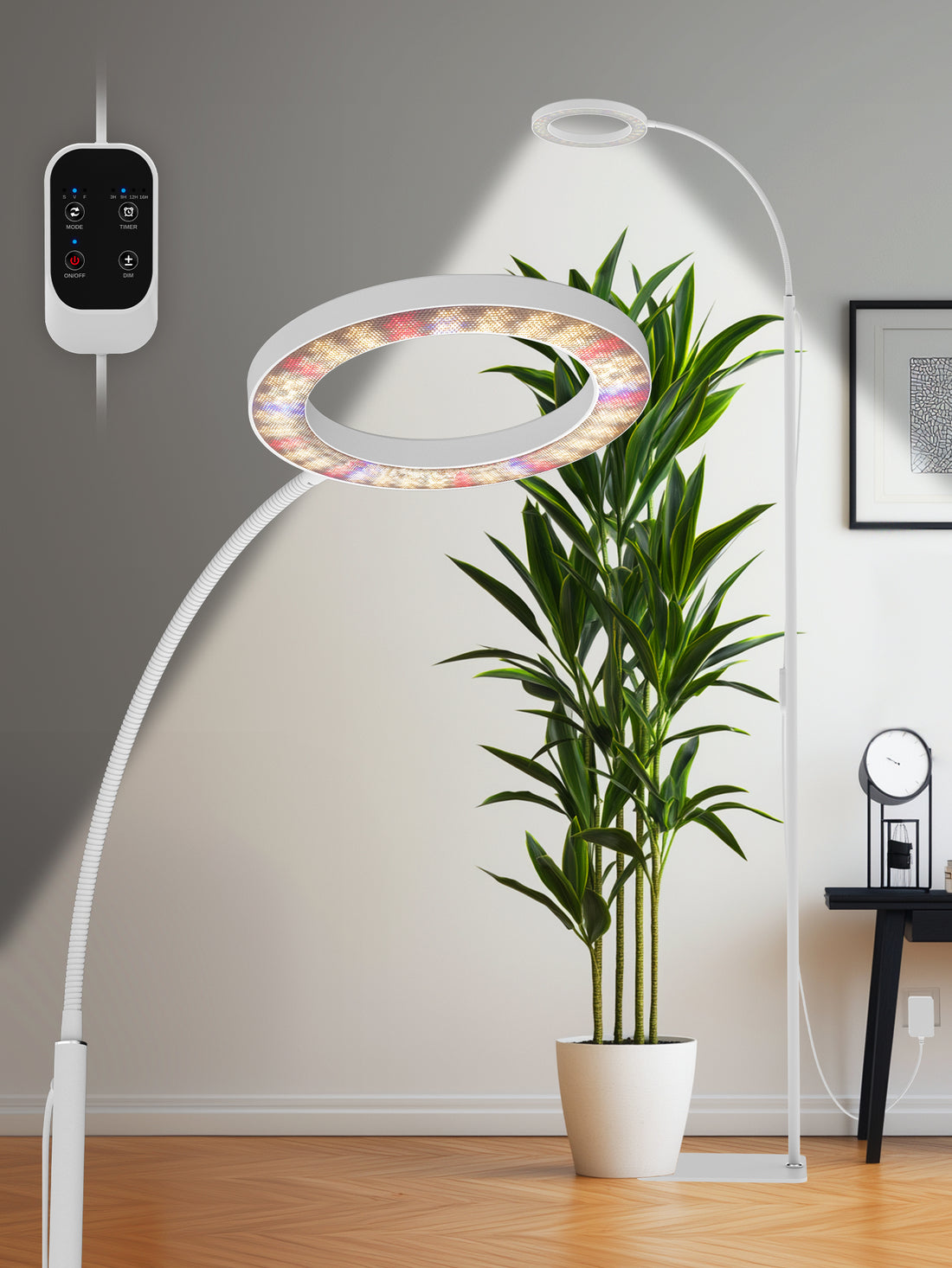 Full Spectrum LED Grow Light  G2Pro 24W for Indoor Plants – Adjustable Height, Timer, and Smart Care Features