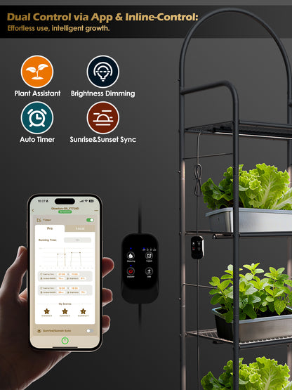 Smart LED Grow Light for Indoor Plants-G6 Full Spectrum 3500K, Auto Timer, Stepless Dimming, Modular, Plug &amp; Play