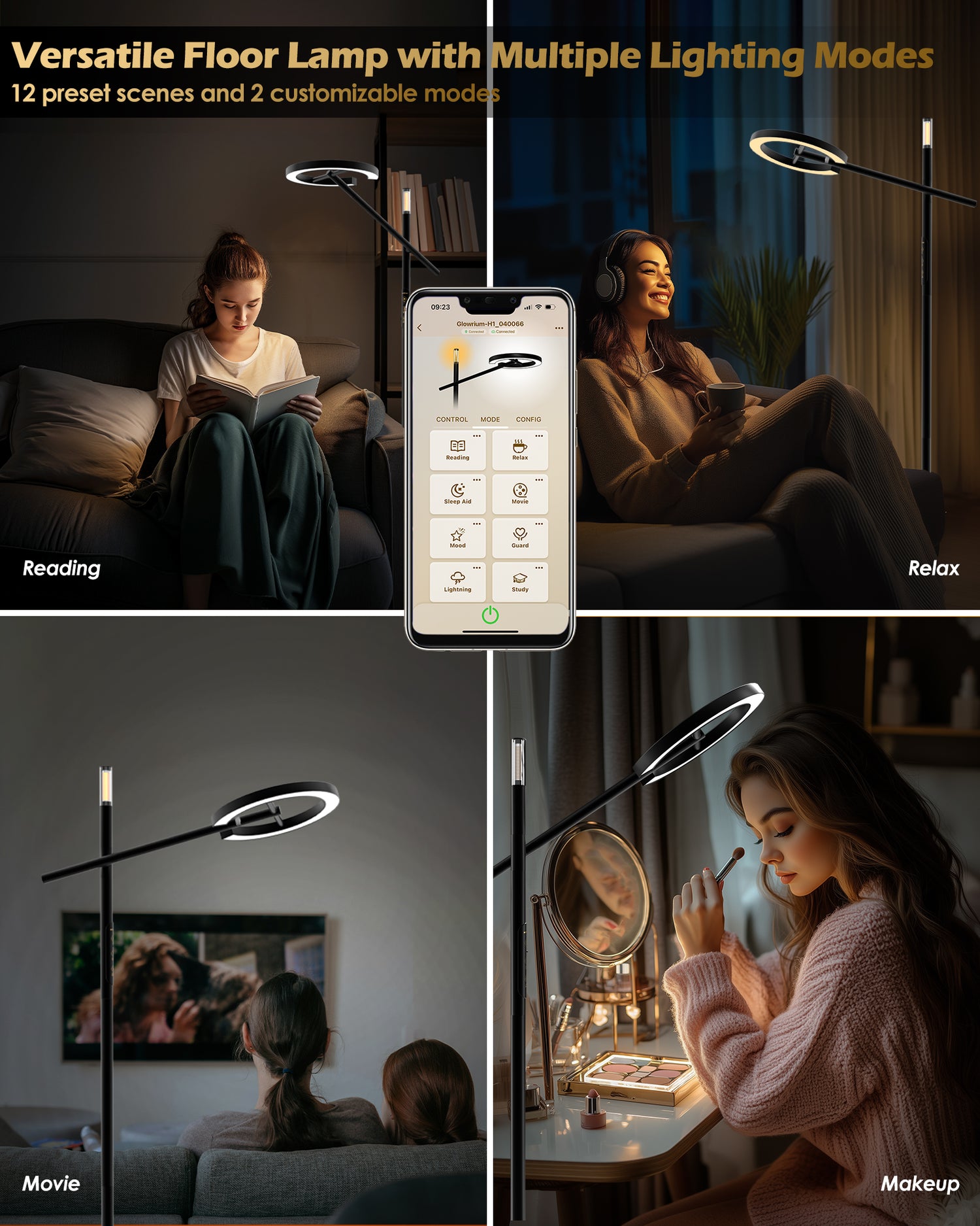 Smart Home Floor Lamp-H1 With APP Control &amp; Stepless Dimmable