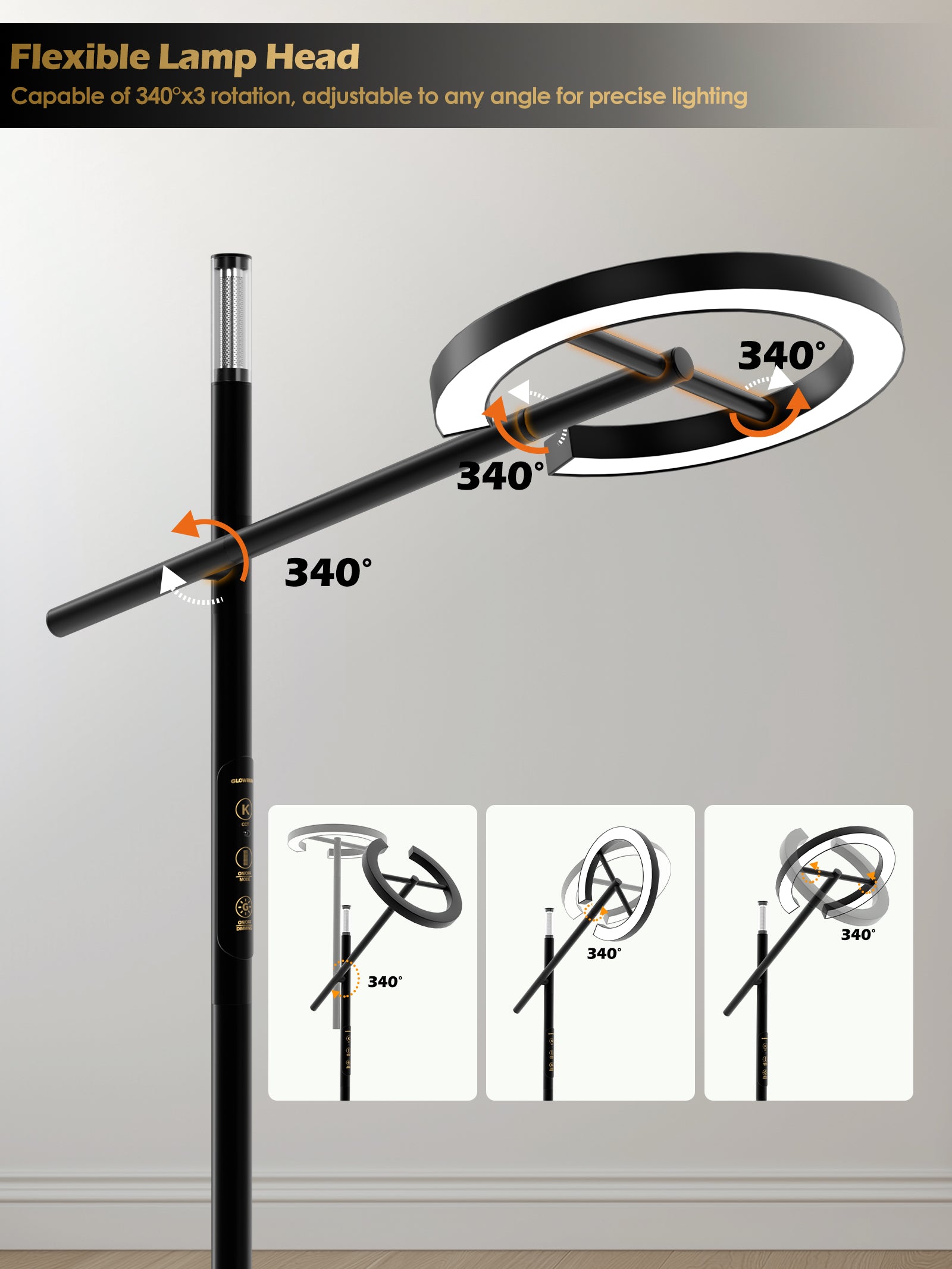 Smart Home Floor Lamp-H1 With APP Control &amp; Stepless Dimmable