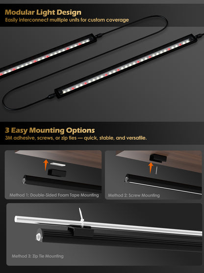 Smart LED Grow Light for Indoor Plants-G6 Full Spectrum 3500K, Auto Timer, Stepless Dimming, Modular, Plug &amp; Play