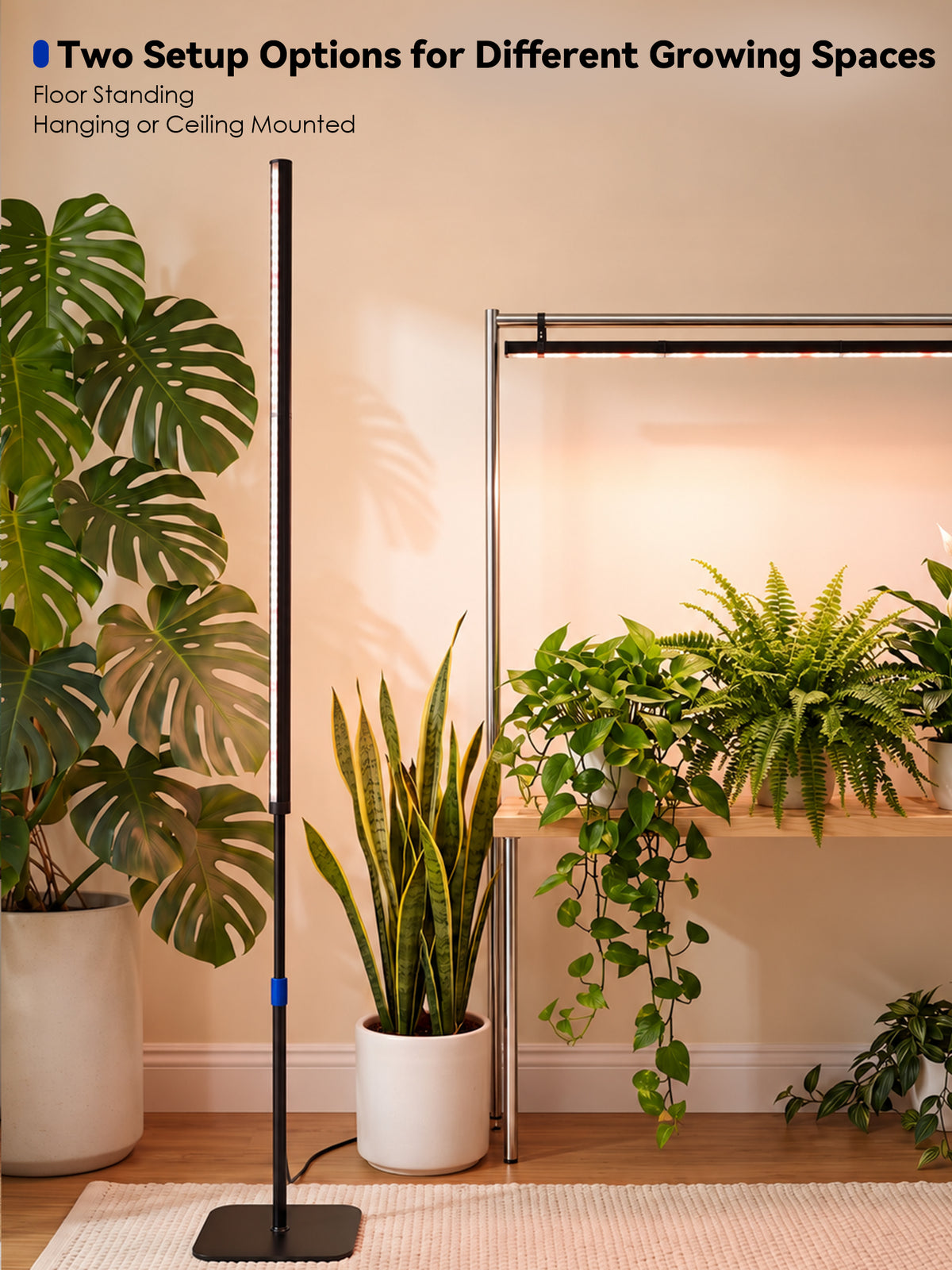 GLOWRIUM® G3 Pro 48W Smart Vertical Grow Light – Full Spectrum, App Control &amp; Adjustable Height