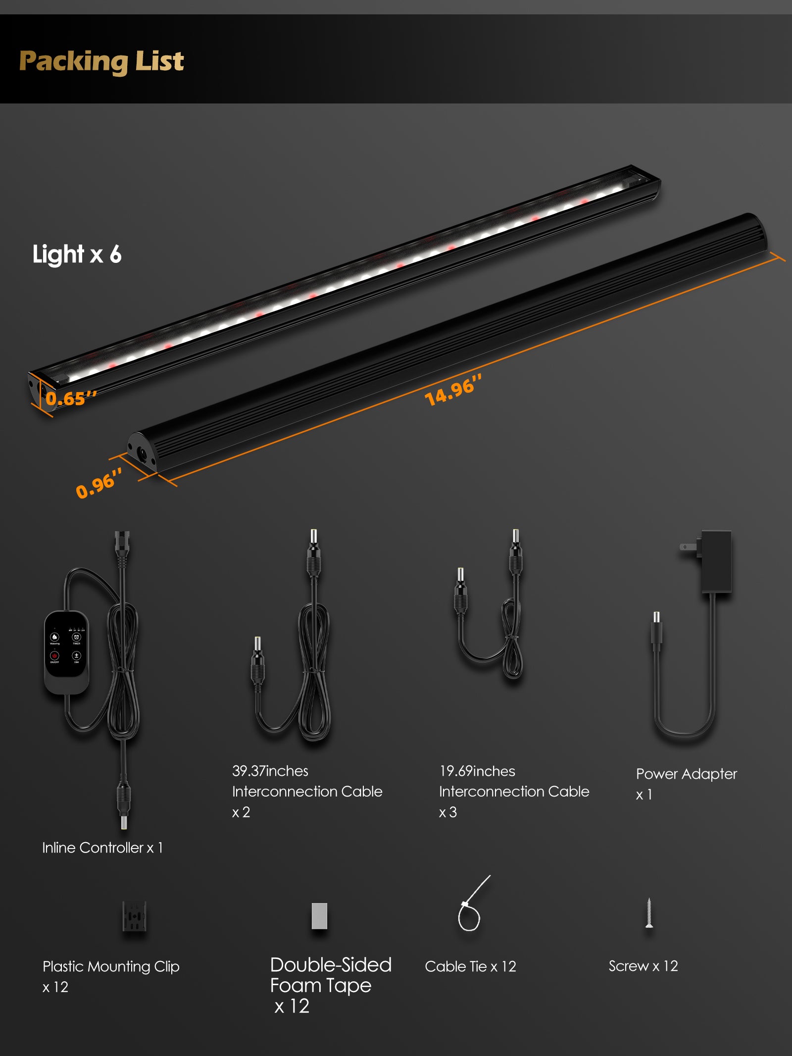 Smart LED Grow Light for Indoor Plants-G6 Full Spectrum 3500K, Auto Timer, Stepless Dimming, Modular, Plug &amp; Play