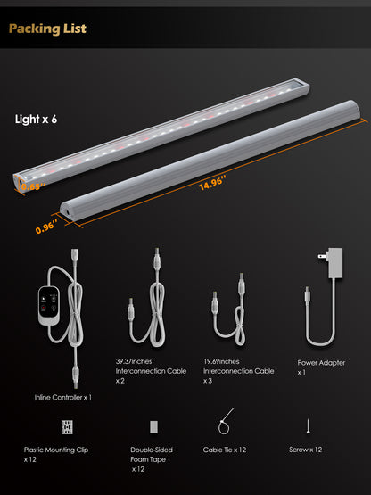 Smart LED Grow Light for Indoor Plants-G6 Full Spectrum 3500K, Auto Timer, Stepless Dimming, Modular, Plug &amp; Play