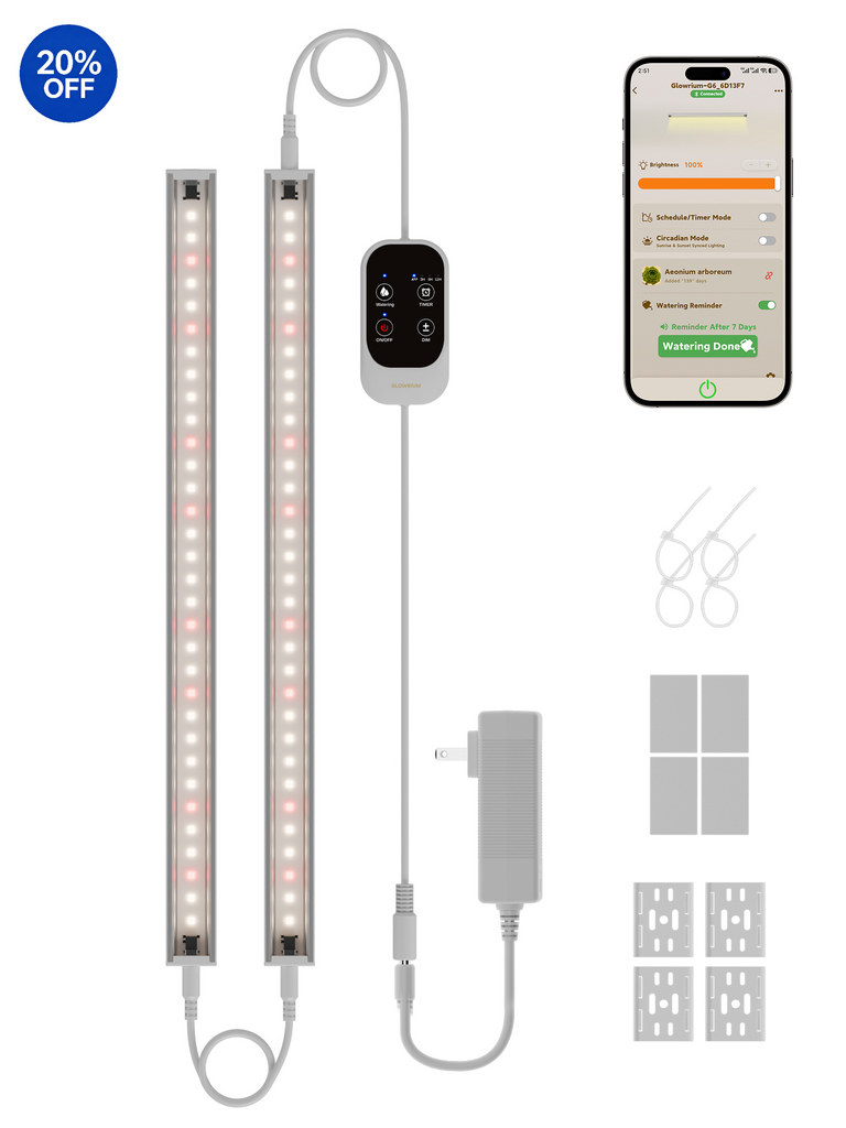 GLOWRIUM G6 | 48W Intelligente LED-Pflanzenzuchtleiste mit vollem Spektrum