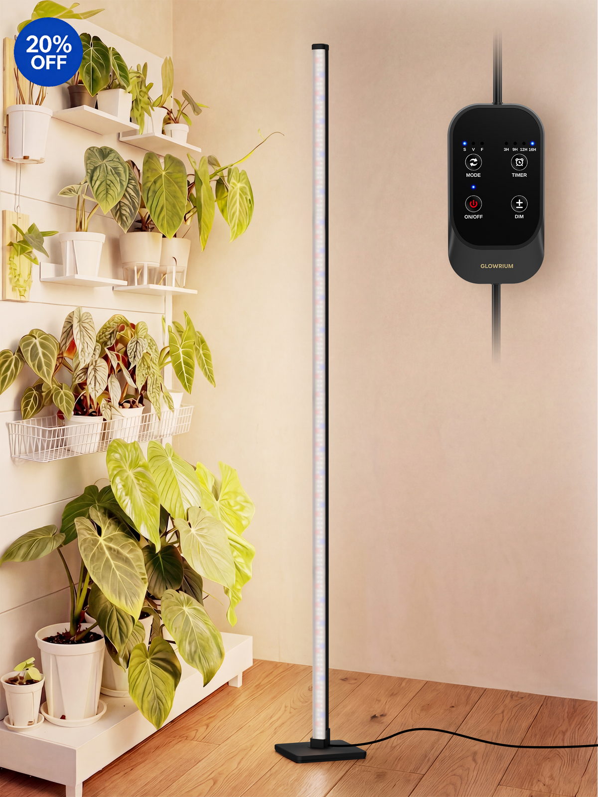 GLOWRIUM G3 | 36W (152,4 cm) Vollspektrum-LED-Vertikal-Pflanzenlampe