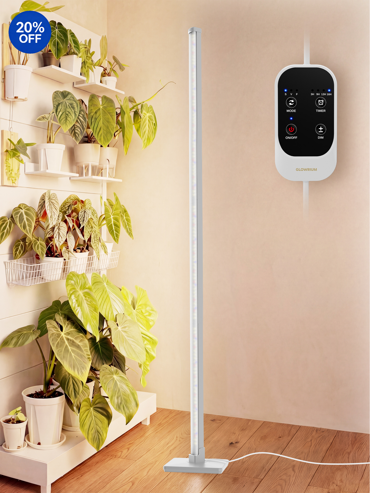 GLOWRIUM G3 | 36W (152,4 cm) Vollspektrum-LED-Vertikal-Pflanzenlampe