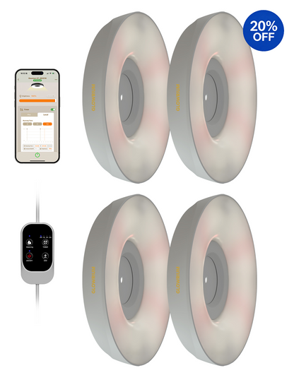 GLOWRIUM® G7 Smart LED Pflanzenlampe für Zimmerpflanzen – Vollspektrum, Auto-Timer, Stufenloses Dimmen, Gieß-Erinnerung, Modulares Design, Pflanzen-Assistent