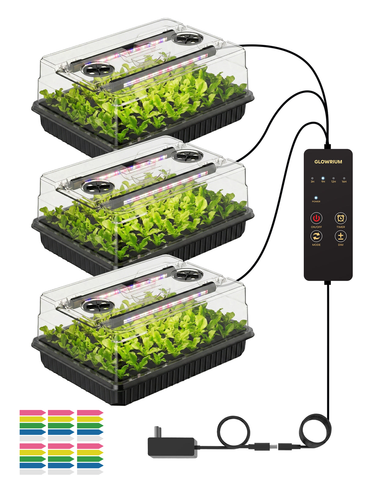 GLOWRIUM G9 | Seed Starter Kit with 30W Grow Lights