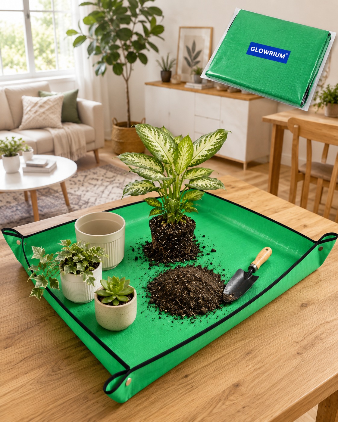 GLOWRIUM Repotting Mat – A Cleaner, Easier Way to Care for Your Plants