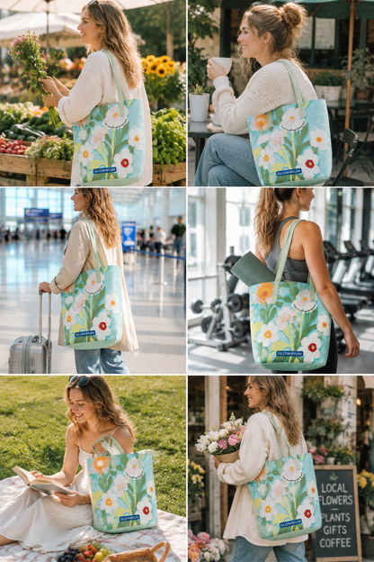 [Ships in October] GLOWRIUM Floral Canvas Tote Bag – Made for Everyday Moments