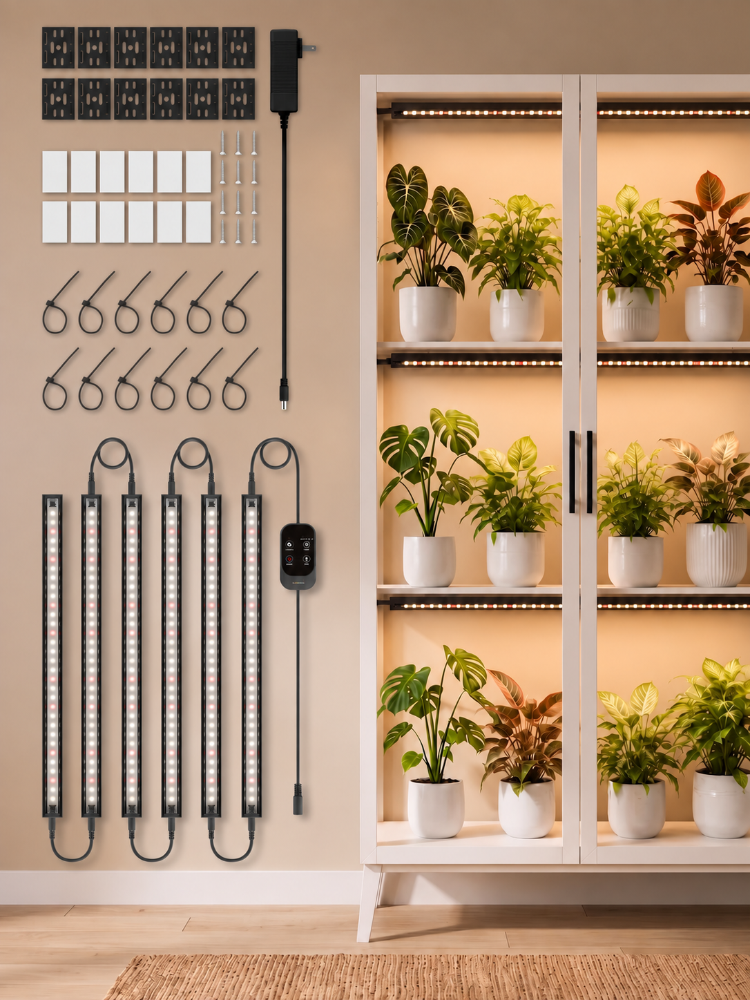 GLOWRIUM® G6 Smart LED Grow Light for Indoor Plants - Full Spectrum, Auto Timer, Stepless Dimming, Modular, Plug &amp; Play