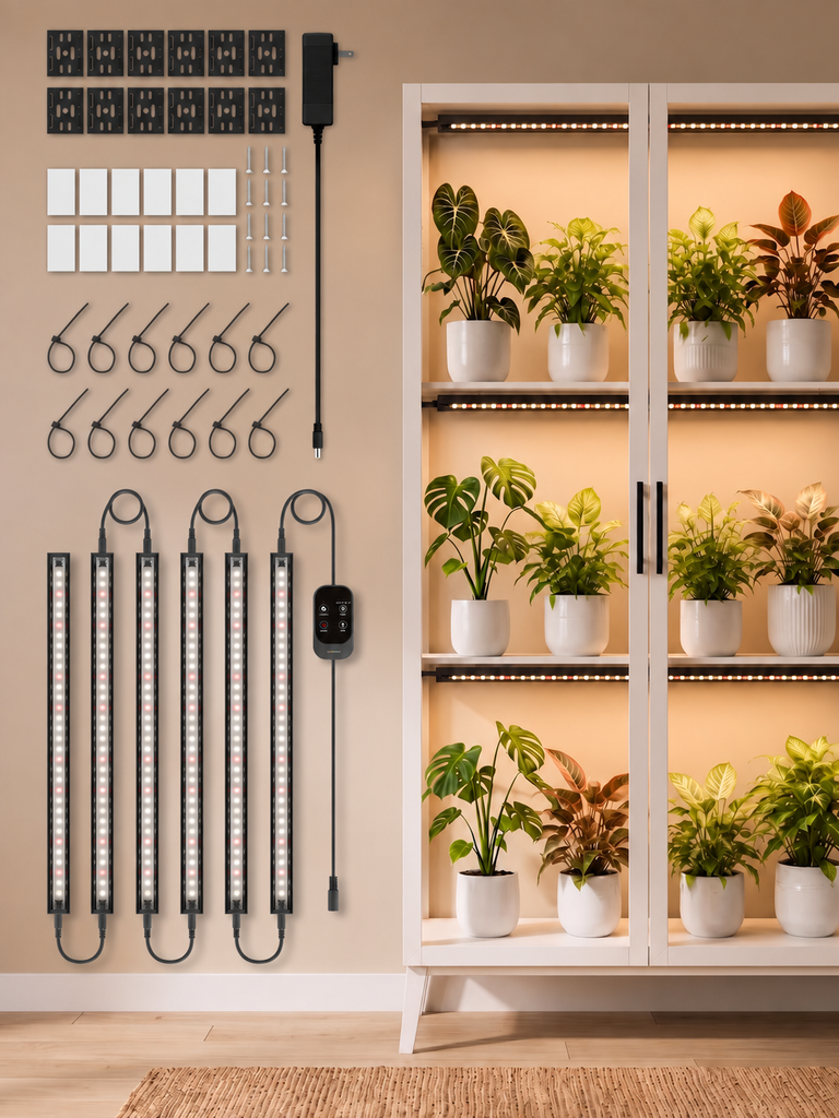 GLOWRIUM® G6 Smart LED Grow Light for Indoor Plants - Full Spectrum, Auto Timer, Stepless Dimming, Modular, Plug & Play