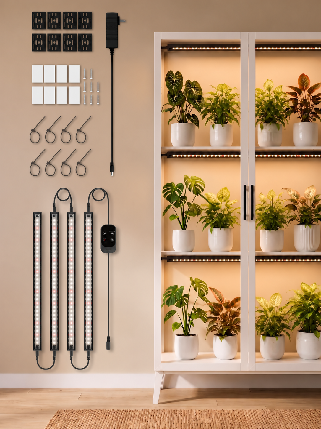 GLOWRIUM® G6 Smart LED Grow Light for Indoor Plants - Full Spectrum, Auto Timer, Stepless Dimming, Modular, Plug &amp; Play