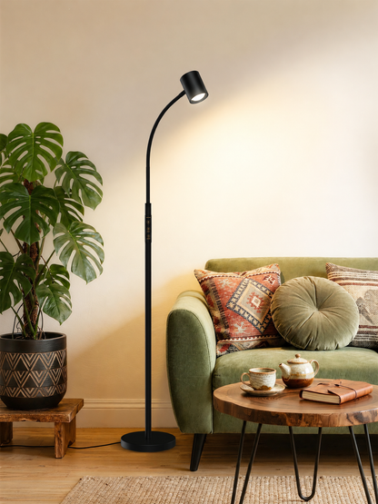 GLOWRIUM® H2B 12W 62" LED Reading Floor Lamp for Living Room &amp; Bedroom &amp; Office