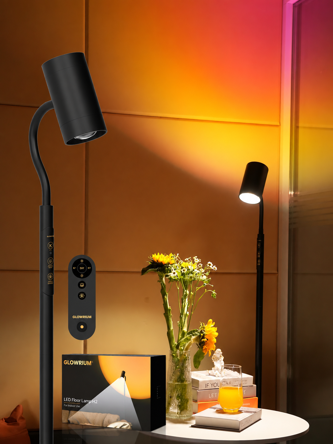 GLOWRIUM® H2 Stehleuchte – Beidseitige LED-Leuchte für Wohn- und Schlafzimmer