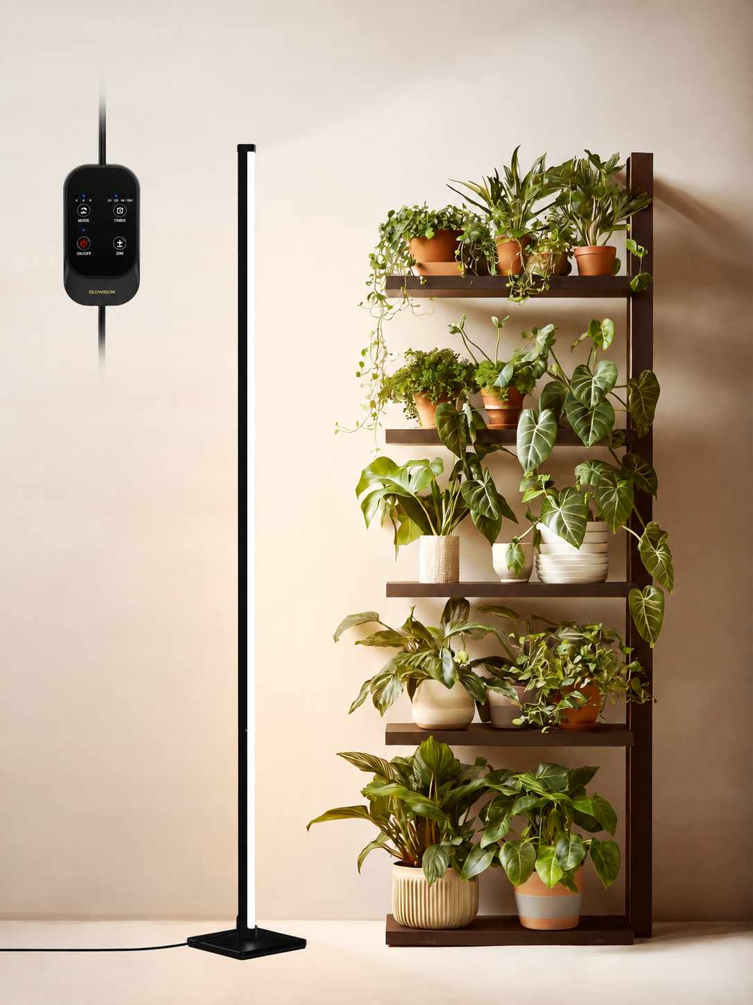 GLOWRIUM® G3 36W (150 cm) Pflanzenlampen – Vollspektrum, Hängend und Stehend, Zeitschaltuhr, Große Abdeckung für Zimmerpflanzen