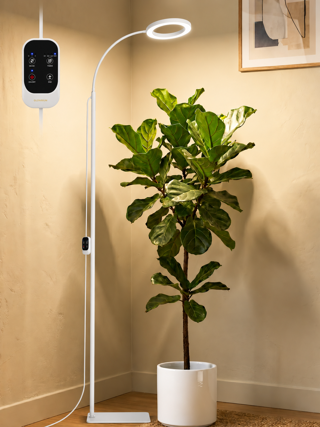 GLOWRIUM® G2 Pro 24W LED Pflanzenlampe für Zimmerpflanzen – Vollspektrum, Höhenverstellbar, Timer und Pflanzenassistent