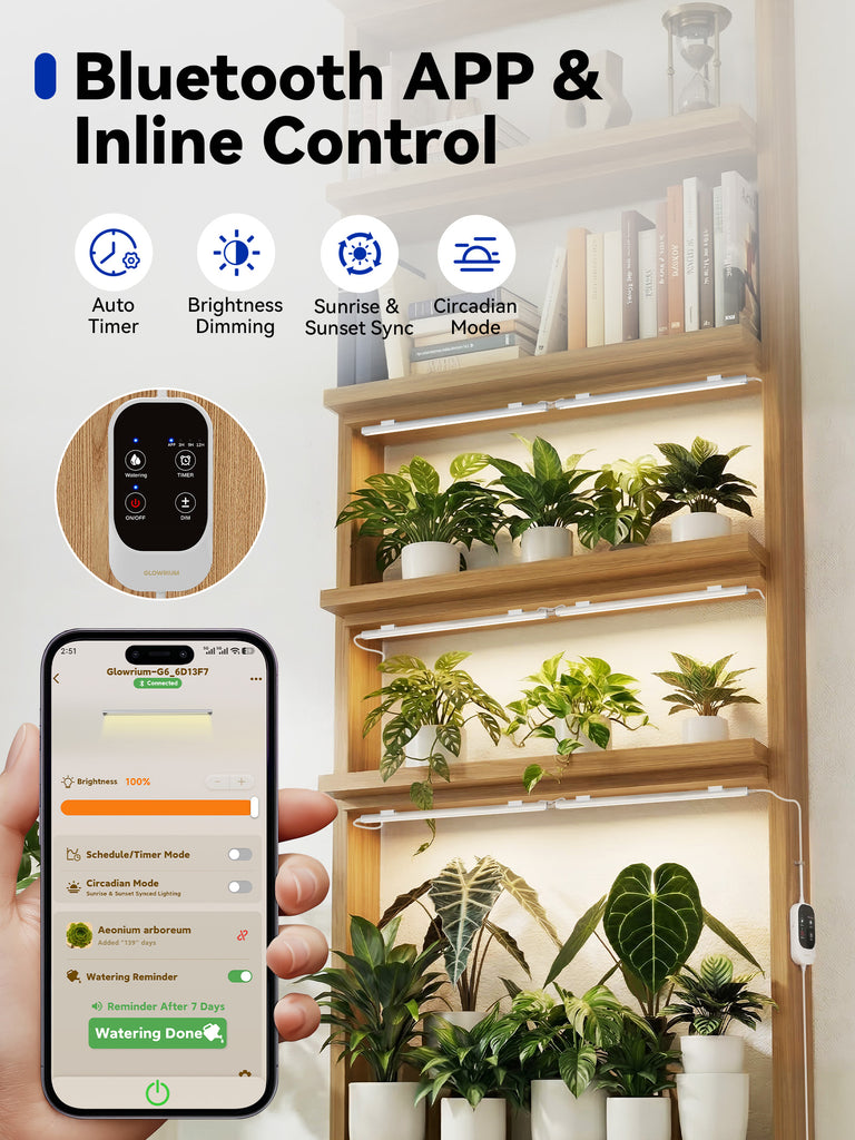 GLOWRIUM G6 | 48W Intelligente LED-Pflanzenzuchtleiste mit vollem Spektrum