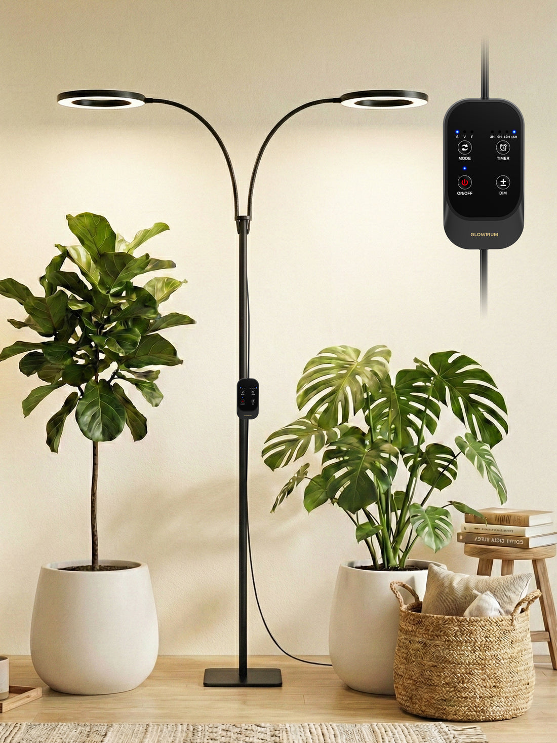 GLOWRIUM G2 Pro | 48W (180 cm) Vollspektrum LED Pflanzenlampe für den Boden